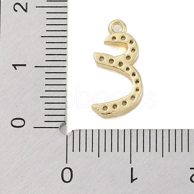 Rack Plating Brass Micro Pave Clear Cubic Zirconia Pendants KK-A224-03J-G-1