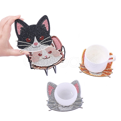 DIY Diamond Painting Animal Theme Coaster Kits PW-WGBBB48-01-1