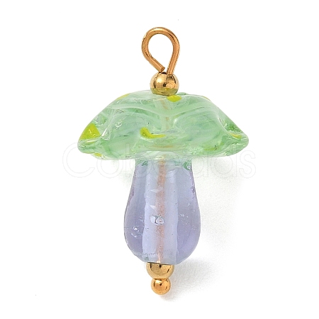 304 Stainless Steel with Handmade Bumpy Lampwork Pendants LA-CBA4231-01F-G-1