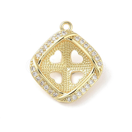 Brass Micro Pave Cubic Zirconia Pendant Bails KK-L214-04G-1