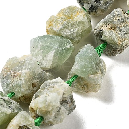 Raw Rough Natural Prehnite Beads Strands G-J388-A06-01-1