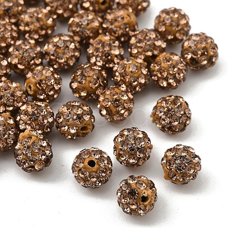 Polymer Clay Rhinestone Beads RB-H284-6MM-Half-246-1