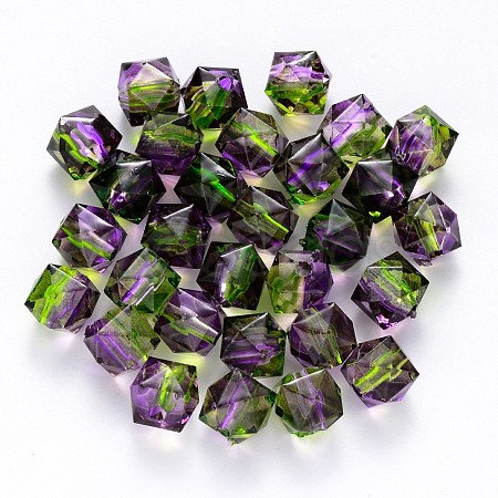 Transparent Spray Painted Crackle Acrylic Beads ACRP-YW0001-01B-1