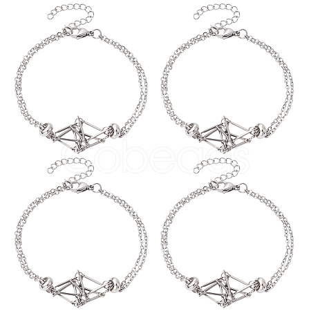 6Pcs 201 Stainless Steel Macrame Pouch Braided Gemstone Holder Bracelet Making BJEW-SC0001-72-1