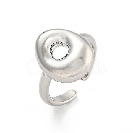 Brass Letter Open Cuff Rings for Women RJEW-G313-01O-P-1