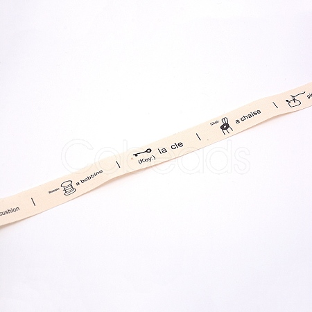 Polycotton(Polyester Cotton) Ribbon OCOR-WH0064-35B-1