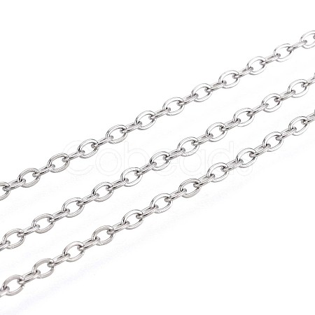 Tarnish Resistant 304 Stainless Steel Cable Chains CHS-R002-0.4mm-1