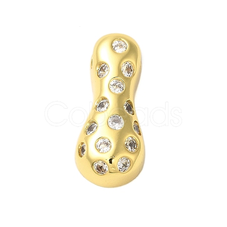 Rack Plating Brass Micro Pave Clear Cubic Zirconia Perdants KK-C067-11G-I-1