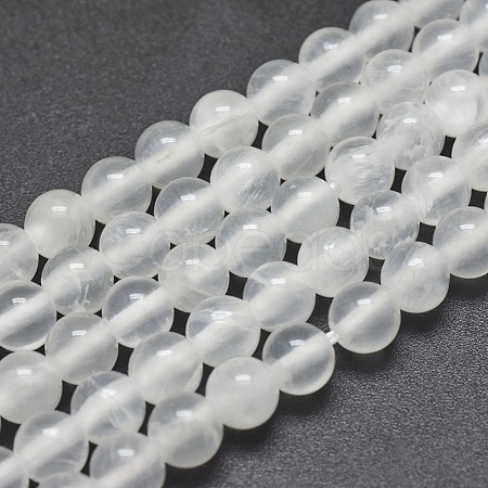 Natural Selenite Beads Strands X-G-G792-24B-1