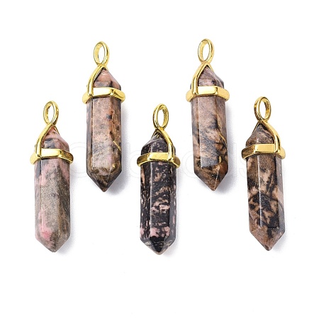 Natural Rhodonite Pointed Pendants G-G025-01G-29-1