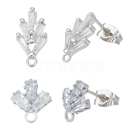 Brass Stud Earring Findings KK-ME0002-57-1