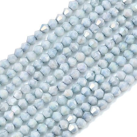 Electroplate Bicone Glass Beads Strands GL-T021-2.5x3mm-16-16-1