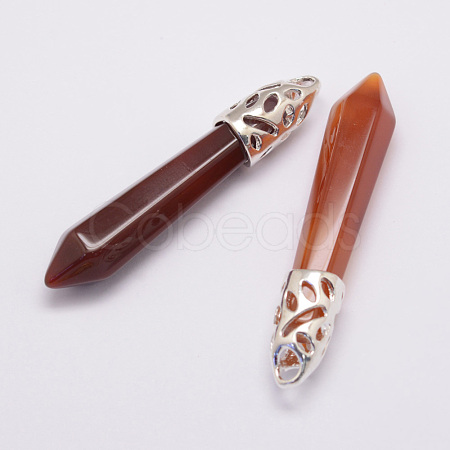 Natural Carnelian Big Pointed Pendants G-D860-C12-P-1