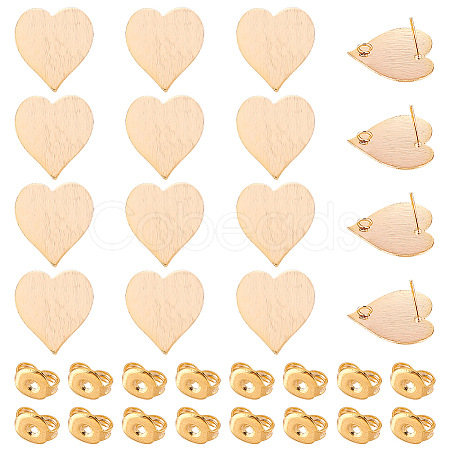 16Pcs Brass Stud Earring Findings KK-DC0001-30-1