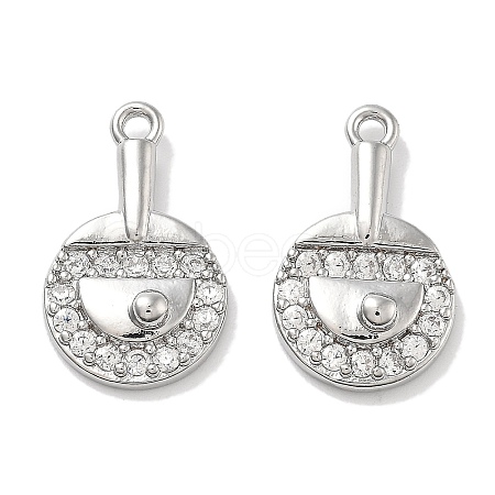 Rack Plating Brass Clear Cubic Zirconia Pendants KK-M102-22P-A-1