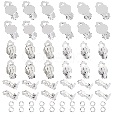 60Pcs 2 Size 304 Stainless Steel Clip-on Earring Findings STAS-UN0051-68-1