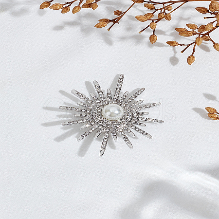 1Pc Sunflower Alloy Rhinestone Brooches for Backpack Clothes JEWB-LP0004-77-1