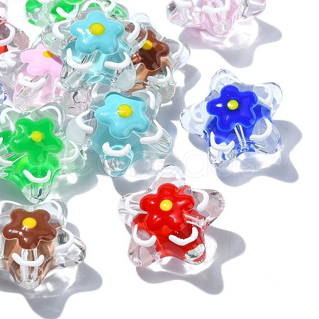12Pcs 6 Colors Handmade Lampwork Beads LAMP-CJ0001-98-1