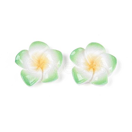 Plumeria Flower Opaque Resin Cabochons CRES-T025-30G-02-1