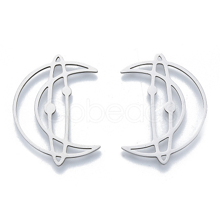 Non-Tarnish 201 Stainless Steel Filigree Joiners Links LS-STAS-N090-LA960-1-1