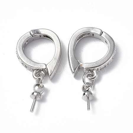 Brass Micro Pave Clear Cubic Zirconia Twister Clasps KK-P223-39P-1