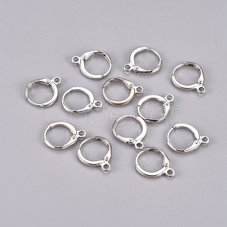Brass Huggie Hoop Earring Findings KK-E138-N-NF-1
