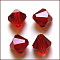 Imitation Austrian Crystal Beads, Grade AAA, K9 Glass, Faceted, Bicone, Dark Red, 10x9~10mm, Hole: 0.9~1.6mm