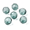 Transparent Glass Beads, Faceted, Round, Dark Cyan, 16x15.5x17mm, Hole: 1.6mm