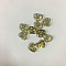 Alloy Rhinestone Cabochons, Valentine's Day Nail Art Decoration Accessories, Cadmium Free & Lead Free, Heart with Number 520, Golden, Crystal AB, 8.5x9.5x2.5mm