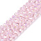 Electroplate Glass Beads Strands, AB Color Plated, Faceted, Rondelle, Pink, 6x5mm, Hole: 1mm, about 84~85pcs/strand, 16.34~16.54 inch(41.5~42cm)