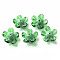 Handmade Lampwork Beads, Flower, Green, 14.5~15.5x15~16x7~8mm, Hole: 1.5mm