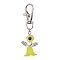 Acrylic & Resin Evil Eye Angel Pendant Decorations, with Zinc Alloy Swivel Lobster Claw Clasps, Yellow, 70mm