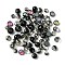 114Pcs Transparent Electroplate Glass Beads, Faceted, Mixed Shapes, Black, 5.5~8x5.5~8x4~6mm, Hole: 1.2~1.6mm