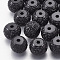 Resin Rhinestone Beads, Rondelle, Black, 11.5~12x9mm, Hole: 2mm