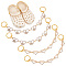 Heart with Butterfly/Infinity Alloy Rhinestone Link Shoe Decoration Chain, with Alloy Spring Ring Clasps, Golden, 190~198mm, 2 style, 2pcs/style, 4pcs/set