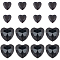 Gorgecraft 200Pcs 2 Style Acrylic Rhinestone Cabochons, Flat Back & Back Plated, Faceted, Heart, Black, 15~25x14.5~24x2~4mm, 100pcs/style