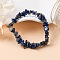 Unisex Chip Natural Lapis Lazuli Beaded Stretch Bracelets, Inner Diameter: 1-3/4~2 inch(4.5~5cm)