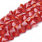 Transparent Glass Beads, Faceted, Butterfly, Red, 12x14.5x7.5mm, Hole: 1mm