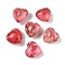 Dyed Natural Imperial Jasper Heart Palm Stone, Healing Pocket Tone for Reiki Energy Balancing Meditation Gift, Cerise, 19.5~20.5x20~20.5x13~14mm