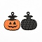 Rack Plating Alloy Enamel Pendants, Cadmium Free & Nickel Free & Lead Free, Halloween Theme, Pumpkin Charm, Electrophoresis Black, Dark Orange, 23x20x1.5mm, Hole: 1.8mm