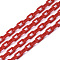 Opaque Acrylic Cable Chains, Oval, Red, 13x8x2mm, 19.68 inch(50cm)/strand