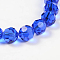 Imitation Austrian Crystal Bead Strands, Grade AAA, K9 Glass, Faceted(32 Facets) Round, Blue, 6mm, Hole: 0.7~0.9mm, about 68pcs/strand, 15.7 inch