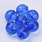 Transparent Acrylic Beads, Faceted, Round, Blue, 20x19.5mm, Hole: 2.9mm, about 105pcs/500g