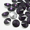 Pointed Back Glass Rhinestone Cabochons, Rivoli Rhinestone, Back Plated, Faceted, Cone, Tanzanite, 16x7.5~8mm