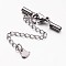 Tarnish Resistant 304 Stainless Steel Chain Extender, with Cord Ends and Lobster Claw Clasps, Heart Charm, Stainless Steel Color, 30mm, Hole: 2mm