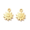 Rack Plating Alloy Pendants, Cadmium Free & Lead Free & Nickle Free, Sun Charm, Matte Gold Color, 17.5x13x2.5mm, Hole: 1.8mm