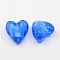 Handmade Silver Foil Glass Beads, Heart, Dodger Blue, 20x20x13mm, Hole: 2mm