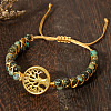 Adjustable Natural African Turquoise(Jasper) Round Beads Double Layers Bracelets YD4012-2