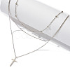 925 Sterling Silver 3 Layer Necklaces NJEW-L116-06P-2