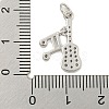 Rack Plating Brass Micro Pave Clear Cubic Zirconia Pendants KK-U021-06P-3